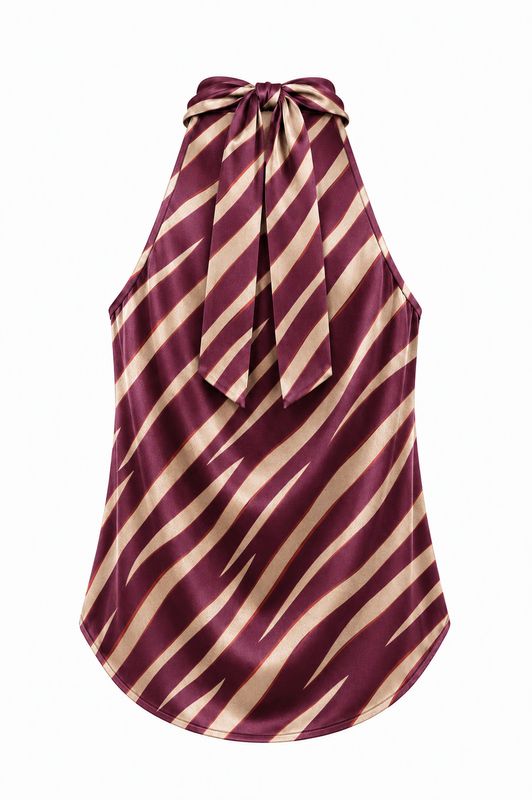 Ambika Halter Zebra Print Burgundy 70687-A