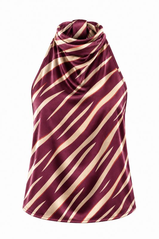 Ambika Halter Zebra Print Burgundy 70687-A