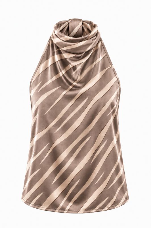 Ambika Halter Zebra Print Sand 70687-A