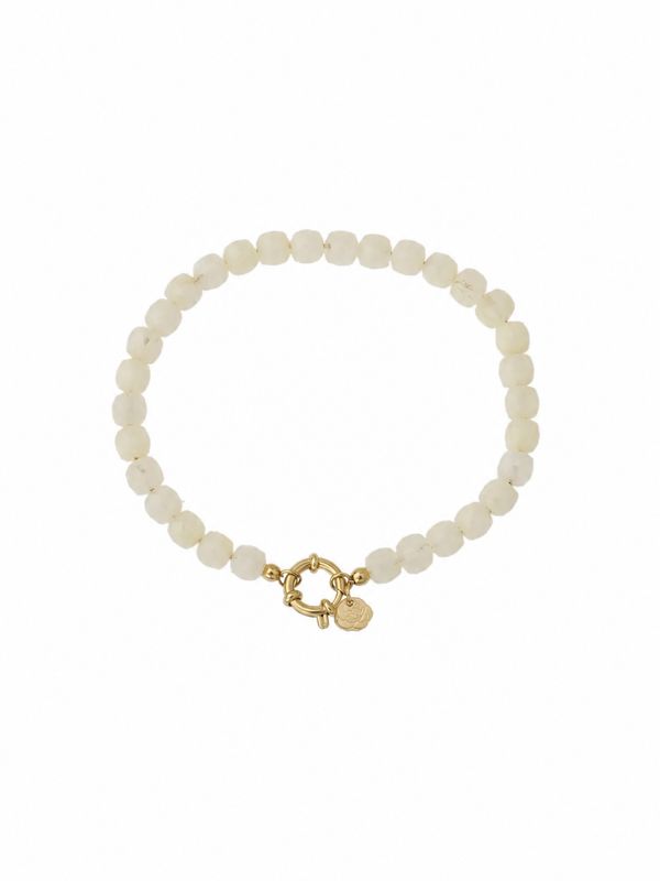 Rose & Camellia kralen armband small beige 1433-2a