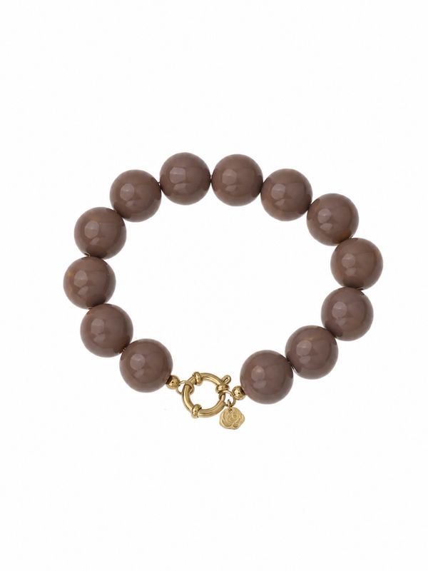 Rose & Camellia kralen armband medium taupe 1433-2d
