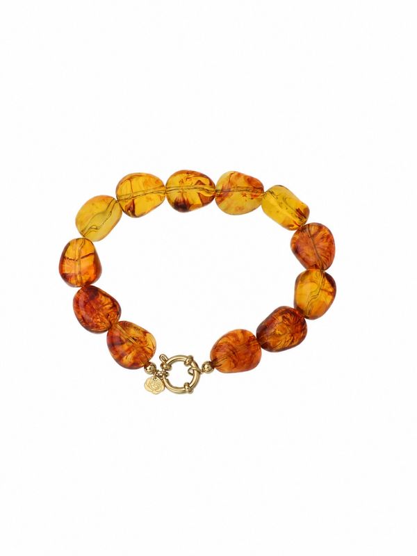 Rose & Camellia kralen armband medium goudgeel 1433-2e