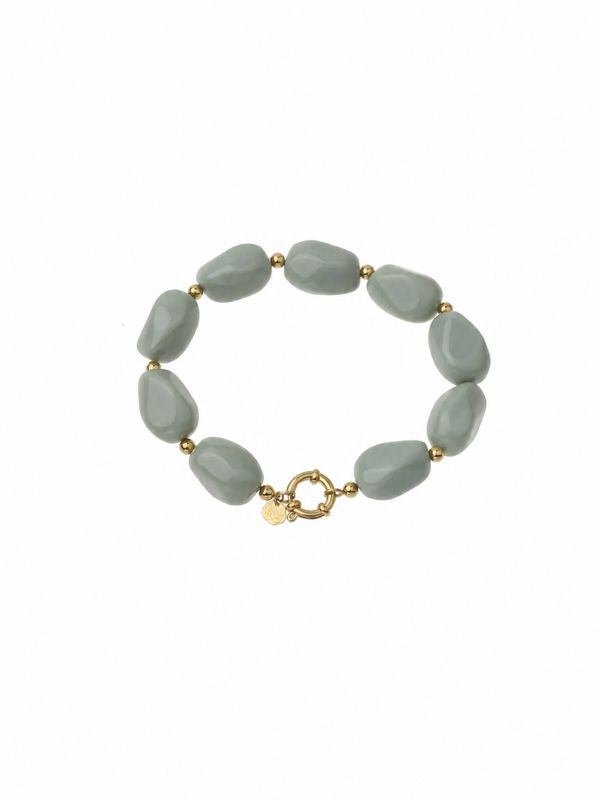 Rose & Camellia kralen armband ovaal grey 1433-2g