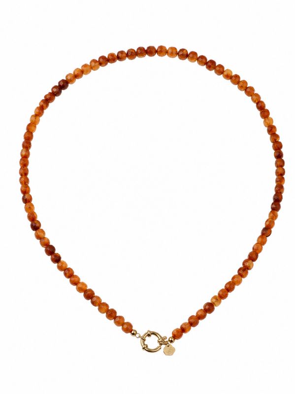 Rose & Camellia kralen ketting small light brown 1433-1c