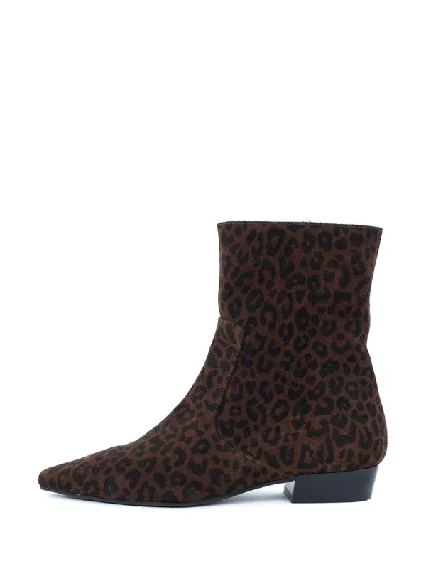 Babouche Lifestyle Enkellaars leopard Dark brown leopard Blake-2