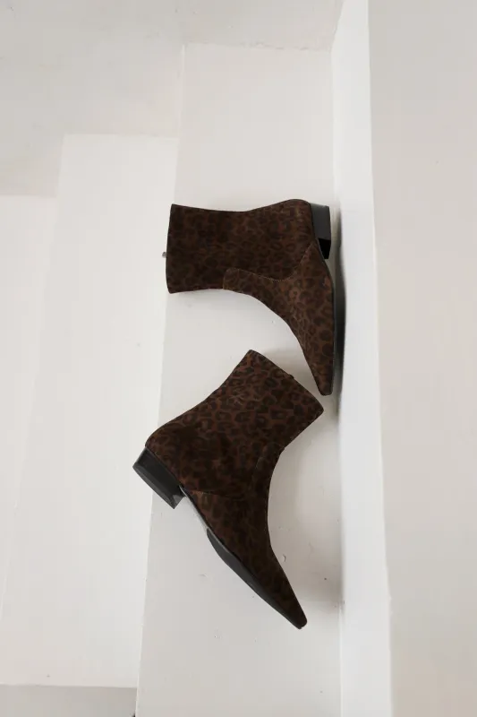 Babouche Lifestyle Enkellaars leopard Dark brown leopard Blake-2