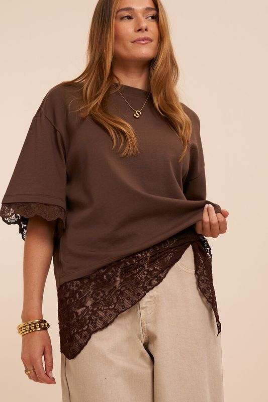 My Jewellery Hip scarf lace brown Brown MJ16822