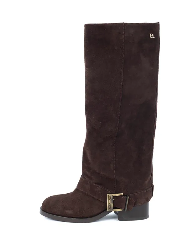 Babouche Lifestyle laars met gesp dark brown Aysha-2