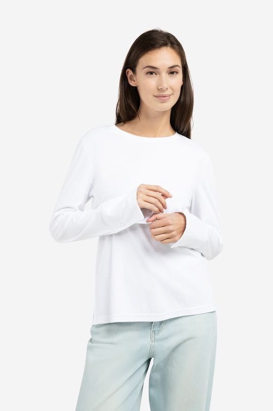 YaYa Jersey top met lange mouwen PURE WHITE 01-709321