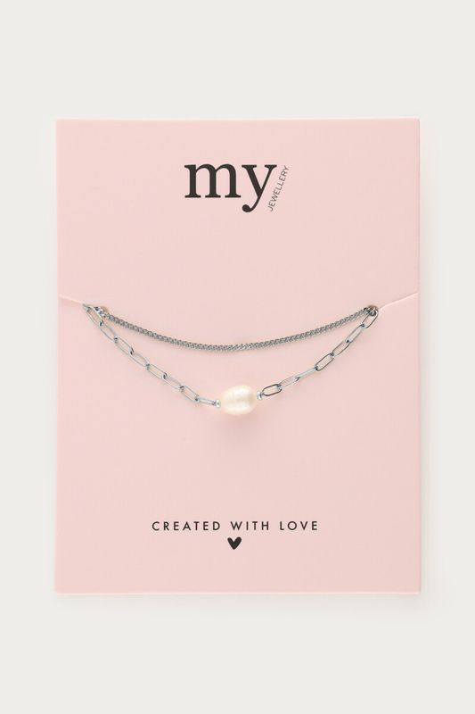 My Jewellery Bracelet with pearl bead zilver MJ09247