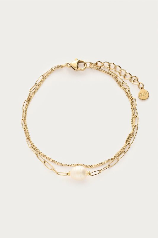 My Jewellery Bracelet with pearl bead goud MJ09247