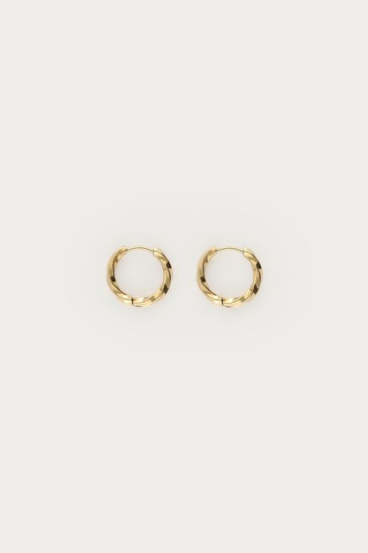 My Jewellery Earring basic twisted hoop 17x2,5 goud MJ09520