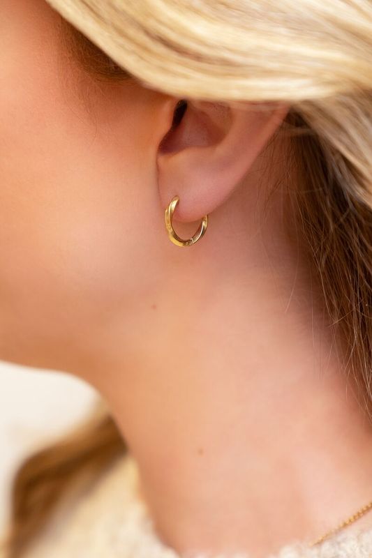 My Jewellery Earring basic twisted hoop 17x2,5 goud MJ09520