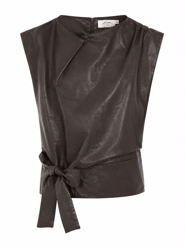 Ambika Top met strik PU - Amra coffee Amra