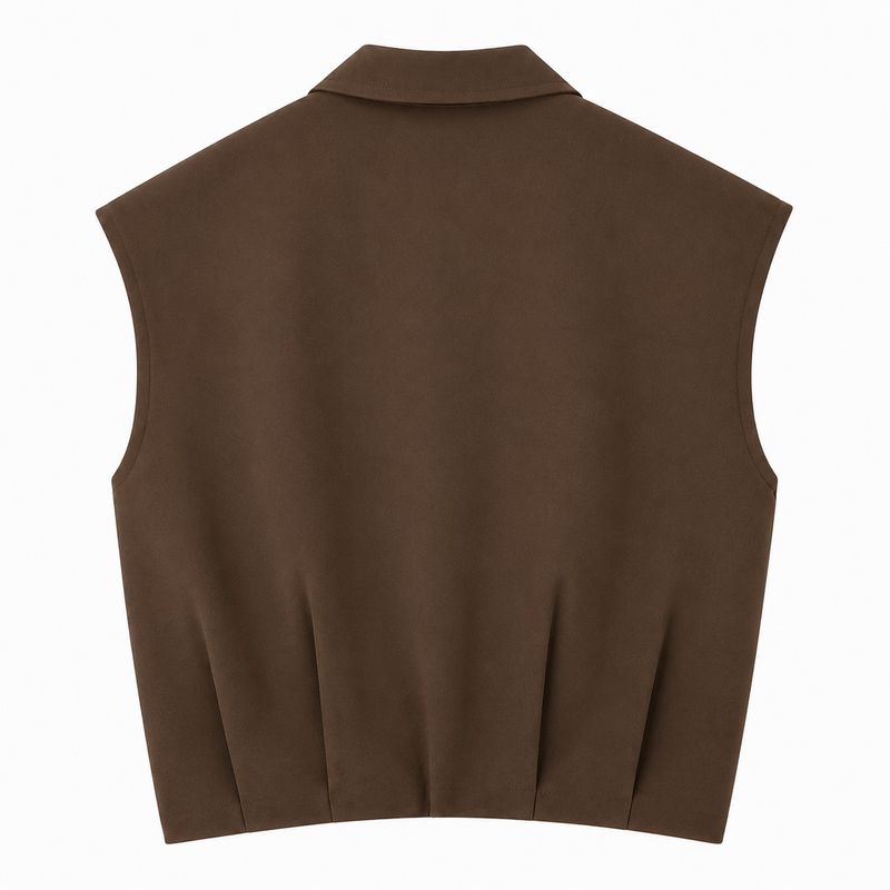 Ambika Gilet met kraag Alies coffee Alies