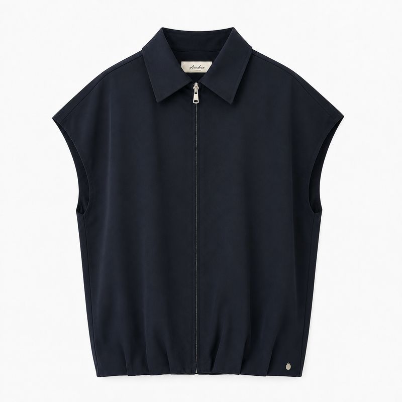 Ambika Gilet met kraag Alies navy blue Alies
