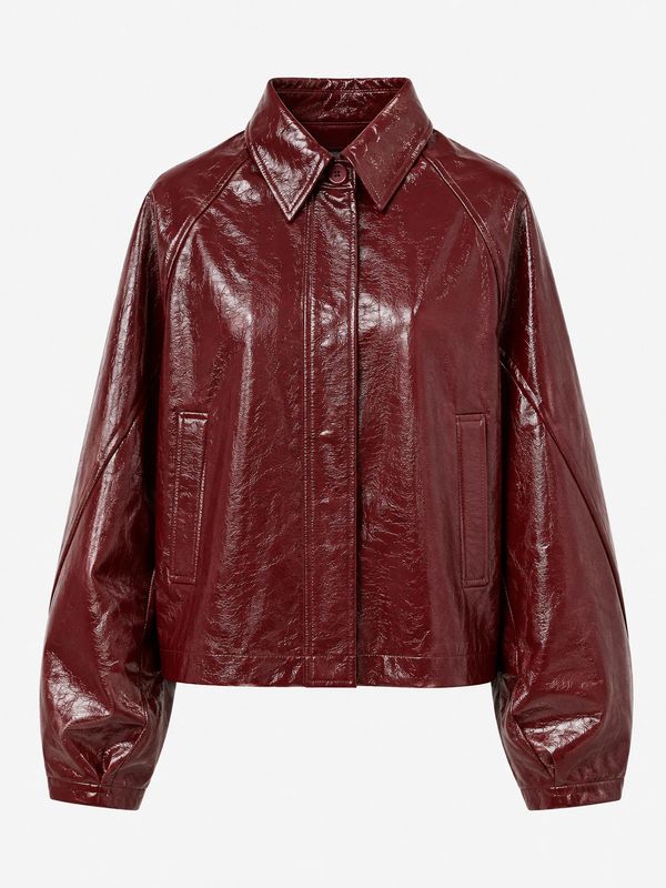 Ambika PU Jacket Wine Red Gulcan