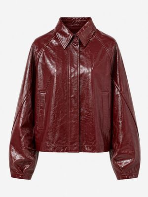 Ambika PU Jacket Wine Red Gulcan