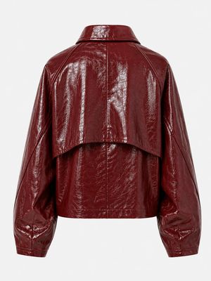 Ambika PU Jacket Wine Red Gulcan