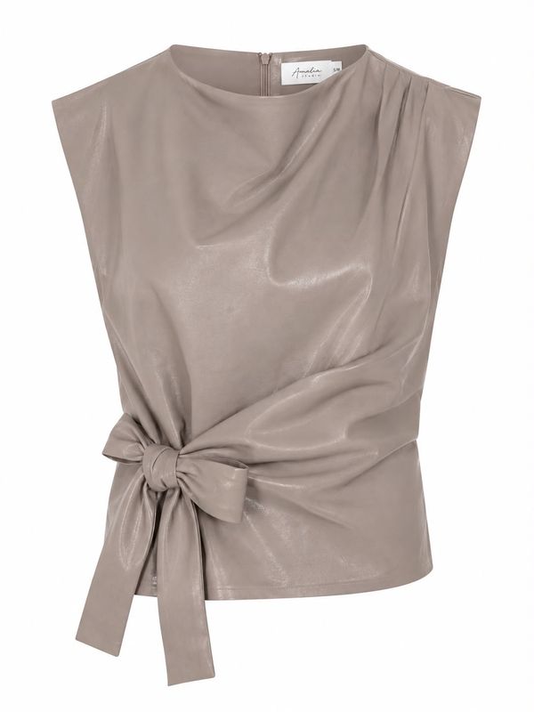 Ambika Top met strik PU - Amra beige Amra