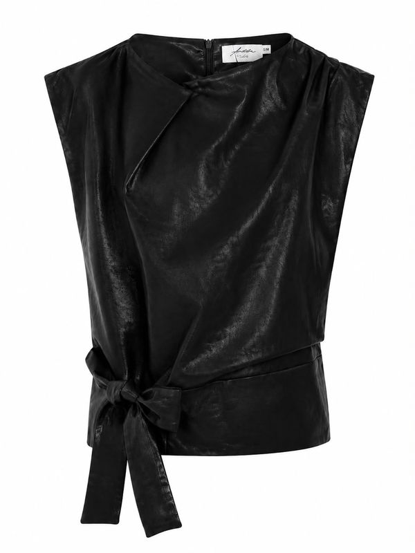 Ambika Top met strik PU - Amra black Amra