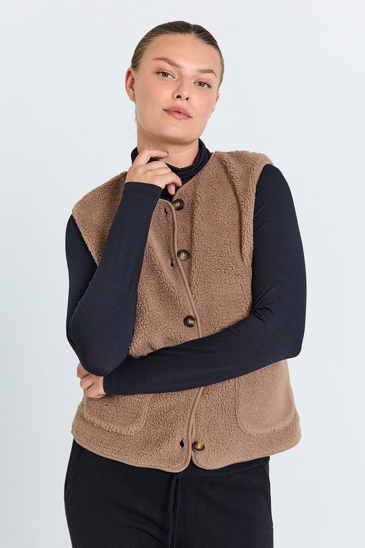 Freequent FQTEDDY-WAISTCOAT Desert Taupe 207624