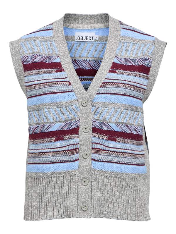 Object OBJINNIA S/L LO KNIT VEST 147 Medium Grey Melange/Windsor wi 23050039