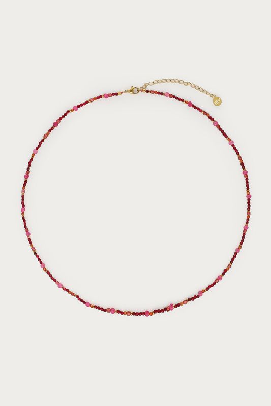 My Jewellery Necklace mini beads burgundy Gold MJ16846