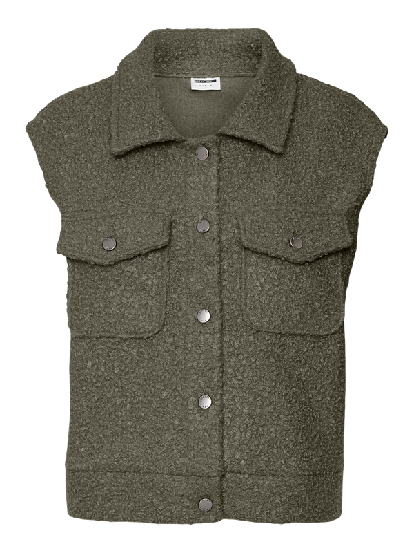 Noisy May NMHINNY S/L BOUCLE VEST /3 Kalamata/DARK METAL LOGO PUSH 27023741