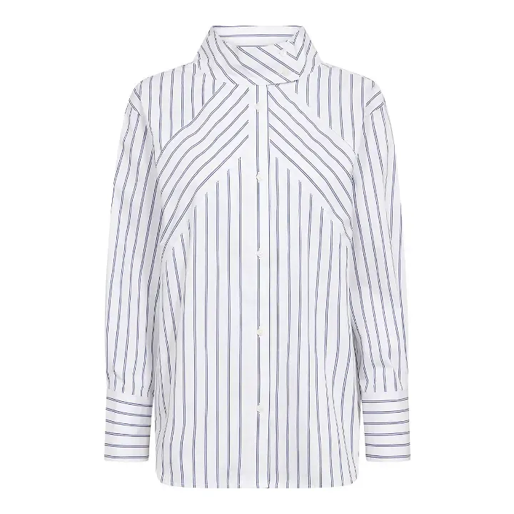 Co'couture SomoCC stripe funnel neck shirt white 500372