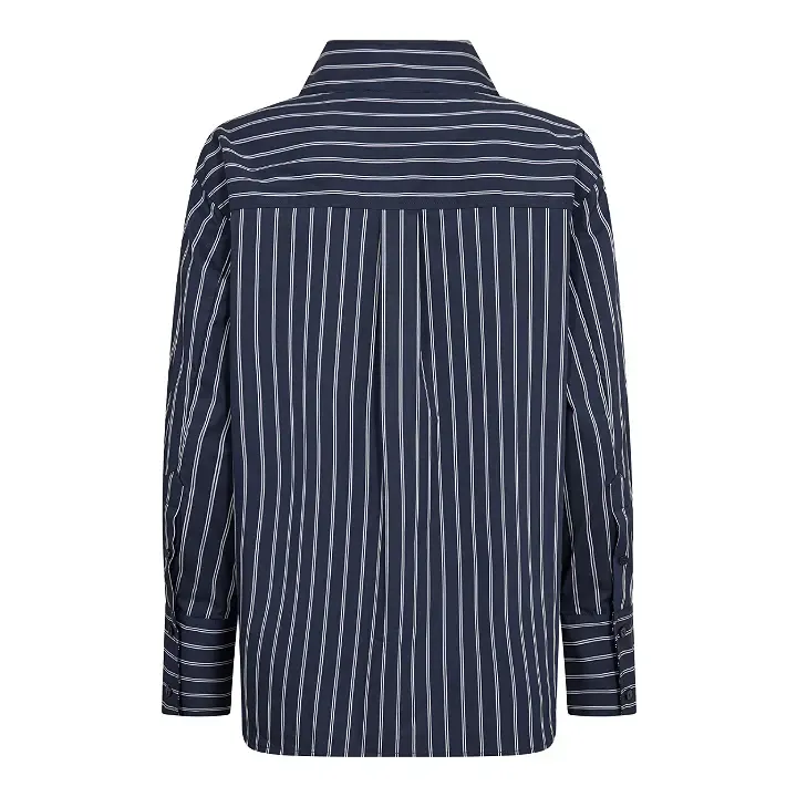 Co'couture SomoCC stripe funnel neck shirt navy 500372