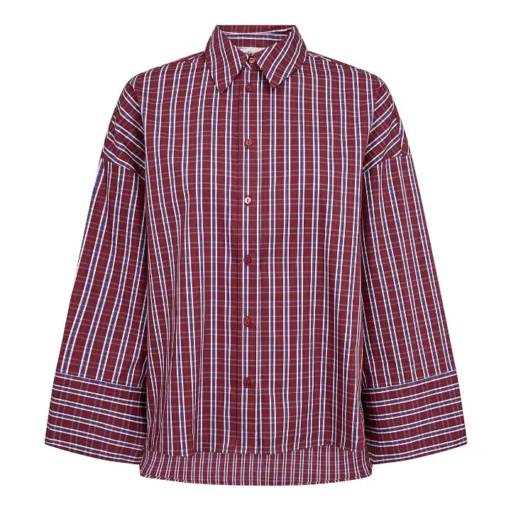 Co'couture ReneeCC check cuff shirt berry red 500375
