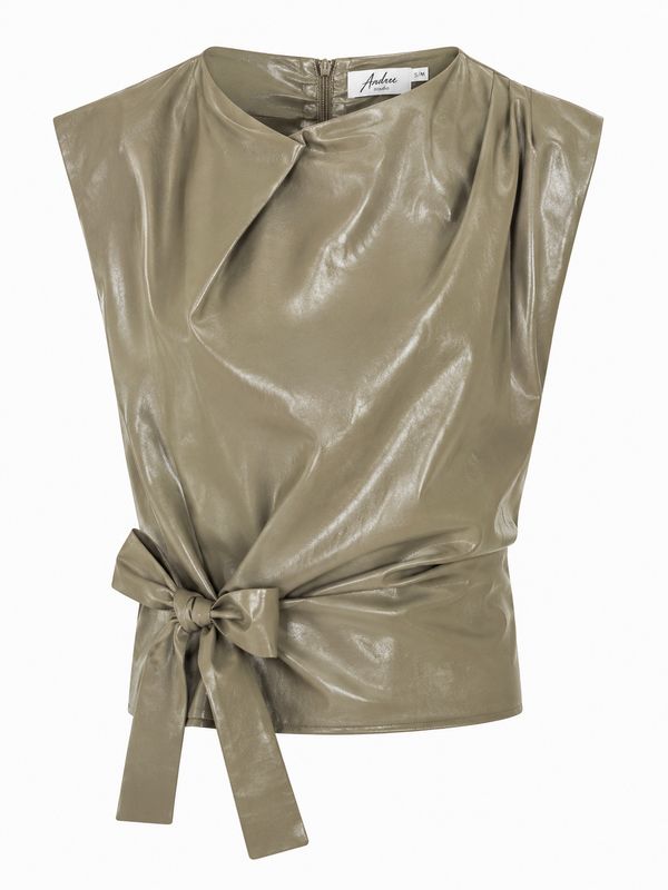 Ambika Top met strik PU - Amra olive Amra