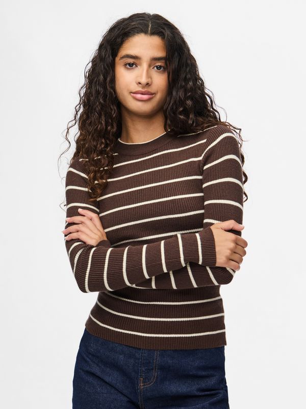 Pieces PCMIRA NEW LS O-NECK KNIT NOOS BC Hot Fudge/BIRCH NARROW 17158955
