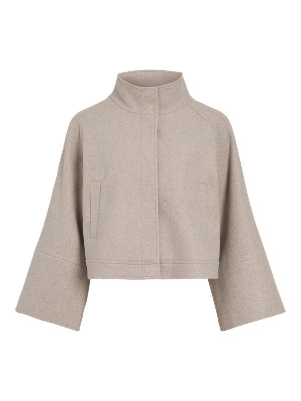 Vila VIZIKKO HIGH NECK L/S JACKET/BFS Natural Melange 14118185
