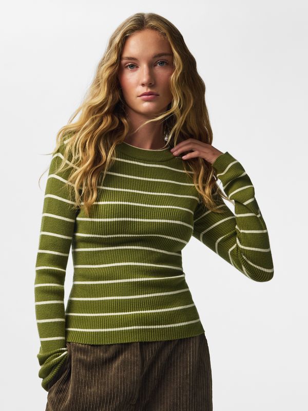 Pieces PCMIRA NEW LS O-NECK KNIT NOOS BC Sphagnum/BIRCH NARROW 17158955