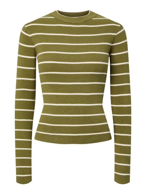 Pieces PCMIRA NEW LS O-NECK KNIT NOOS BC Sphagnum/BIRCH NARROW 17158955