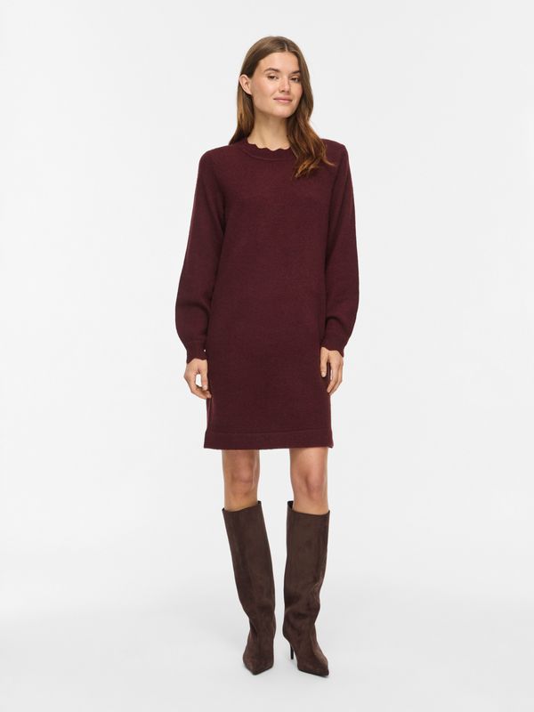 Vila VINIKOLINA O-NECK L/S KNIT DRESS - : Port Royale/MELANGE 14118778