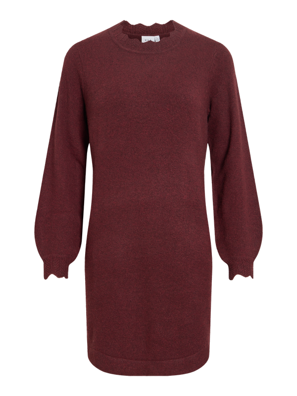 Vila VINIKOLINA O-NECK L/S KNIT DRESS - : Port Royale/MELANGE 14118778