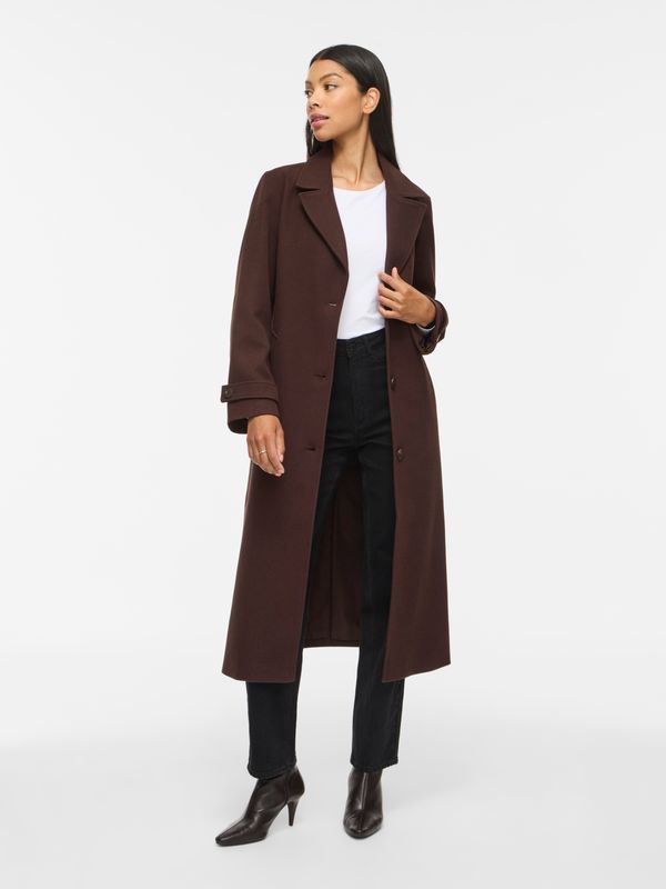 Vila VIFEMKE L/S BUTTON LONG COAT - NOOS Coffee Bean 14115074