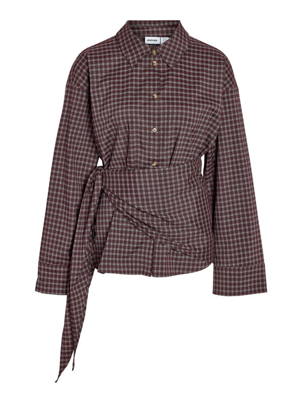 Noisy May NMKILAH L/S SCARFSHIRT Hot Fudge/BIRCH 27039529