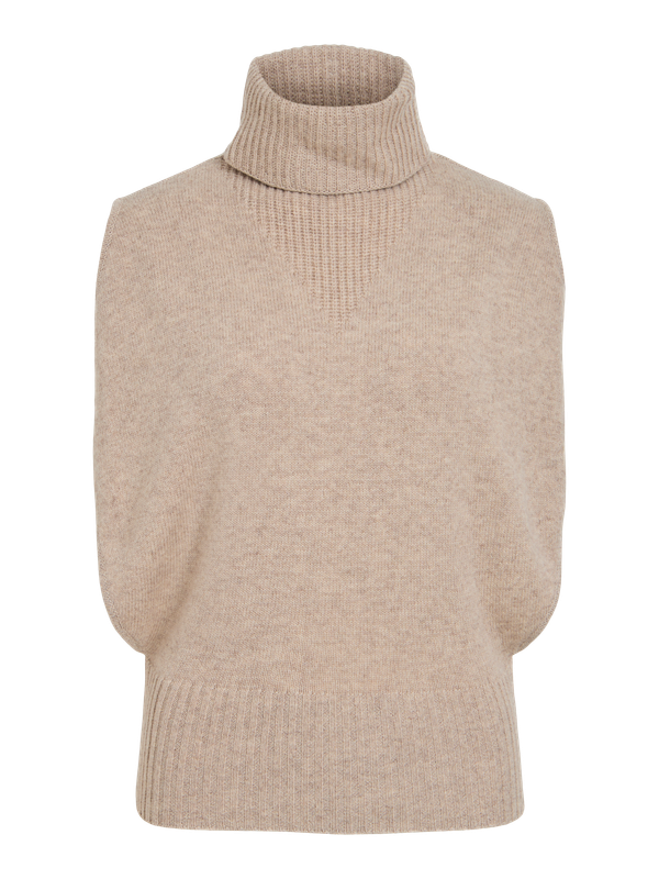 Vila ROUCLEO ROLL NECK KNIT VEST/PF Pelican 14118079