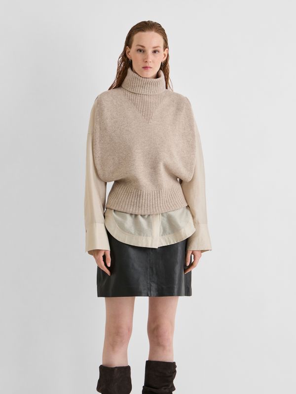 Vila ROUCLEO ROLL NECK KNIT VEST/PF Pelican 14118079