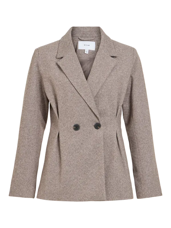 Vila VISOLENE L/S WAIST JACKET/BFS/SPI Coffee Bean/W. BIRCH 14118241