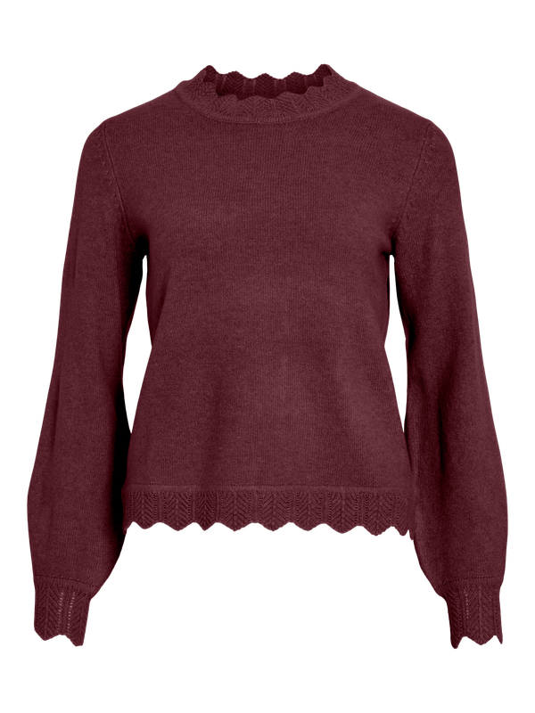 Vila VINIKOLINA O-NECK L/S KNIT TOP - NO: Port Royale/MELANGE 14106419
