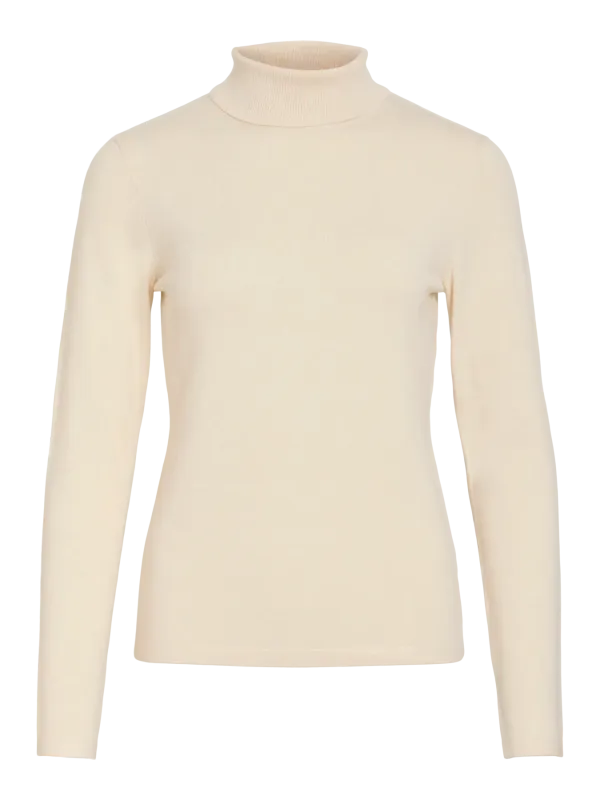 Vila VIMALU ROLLNECK L/S KNIT TOP NOOS Sandshell/MELANGE 14115276