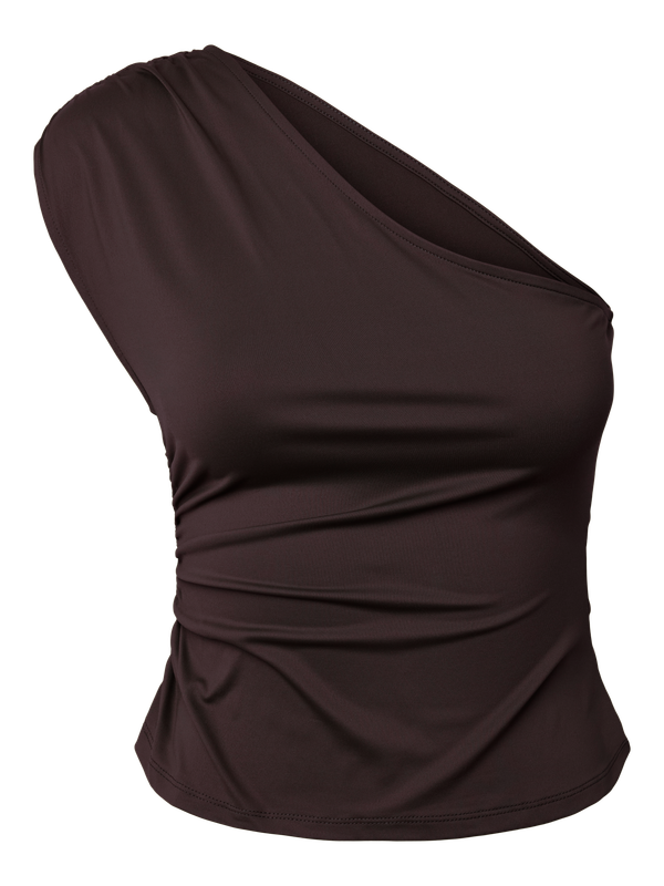 Pieces PCESTER ONE SHOULDER TOP JRS MWA BC Chocolate Plum 17168063