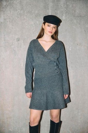 Noisy May NMSLOAN NW SHORT KNIT SKIRT NOOS Dark Grey Melange 27035703