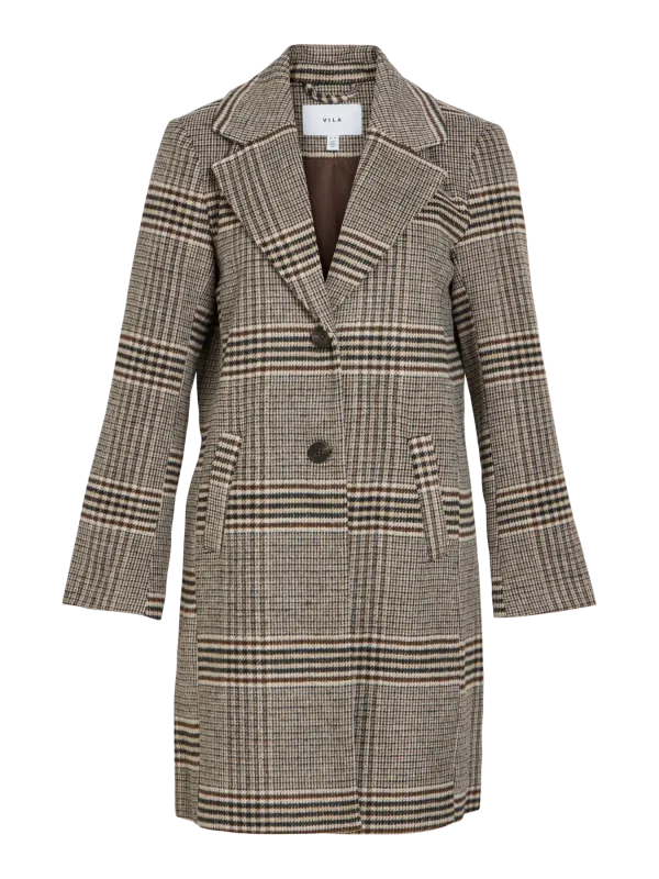 Vila VILEOVA L/S BUTTON COAT - NOOS Coffee Bean/ANNA 14115242