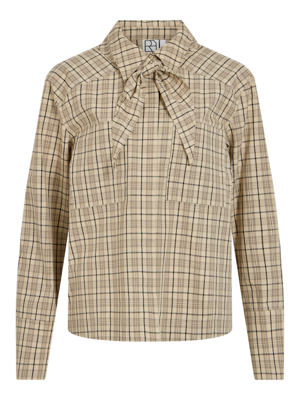 Vila ROUREENA L/S SHIRT Pelican/Bitter chocolate 14118730